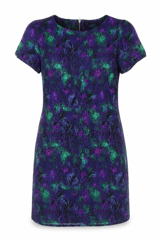 All About Eve Women’s Multicoloured Shift Dress Size 10 Short Sleeve Zip