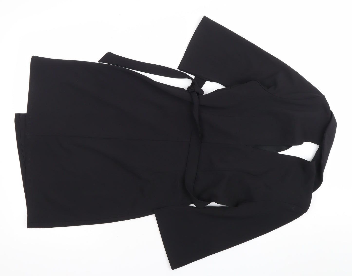 ASOS Women’s Black Wrap Dress Size 8 Kimono Sleeve Belted