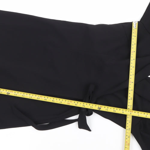 ASOS Women’s Black Wrap Dress Size 8 Kimono Sleeve Belted