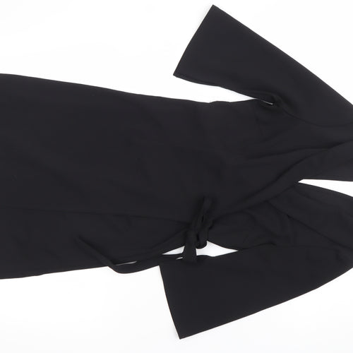 ASOS Women’s Black Wrap Dress Size 8 Kimono Sleeve Belted