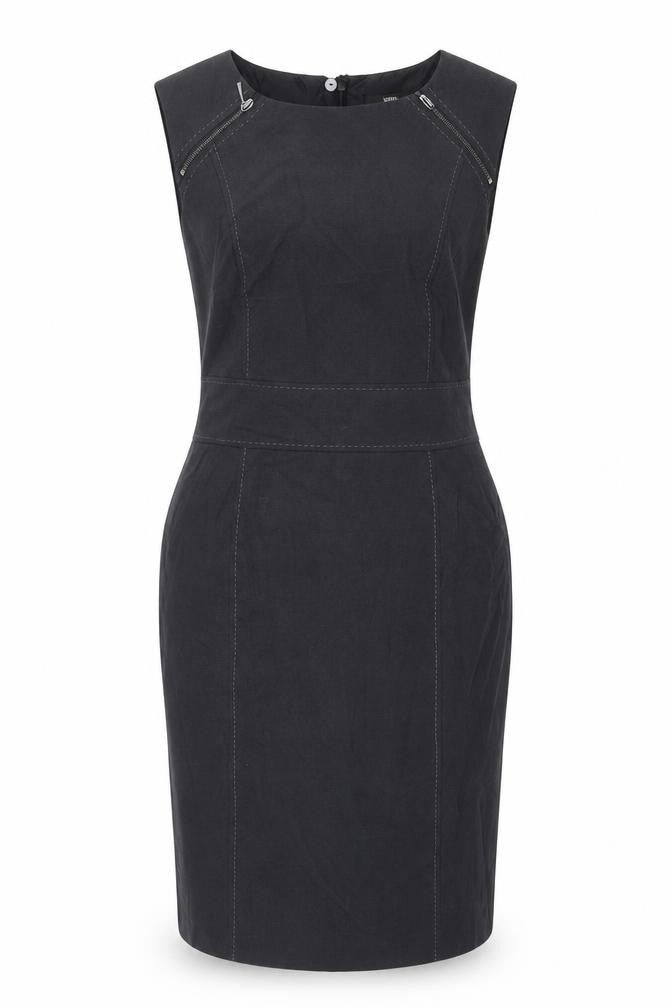 Front view of Marks & Spencer Women Black Sheath Work Dress, size 12