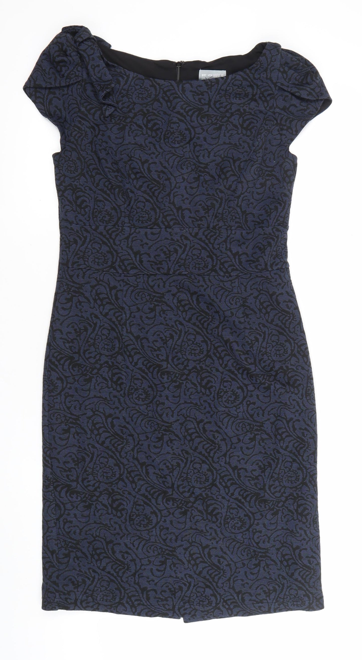 Marks and Spencer Per Una Women’s Blue Paisley Sheath Dress Size 12