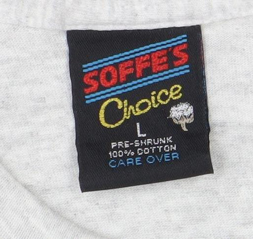Soffe Men's Grey Military Dad Quote T-Shirt Size L Short Sleeve