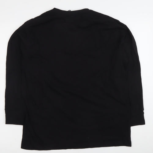 I & B Fashion Unisex Black Melbourne Print Long Sleeve Cotton T-Shirt M