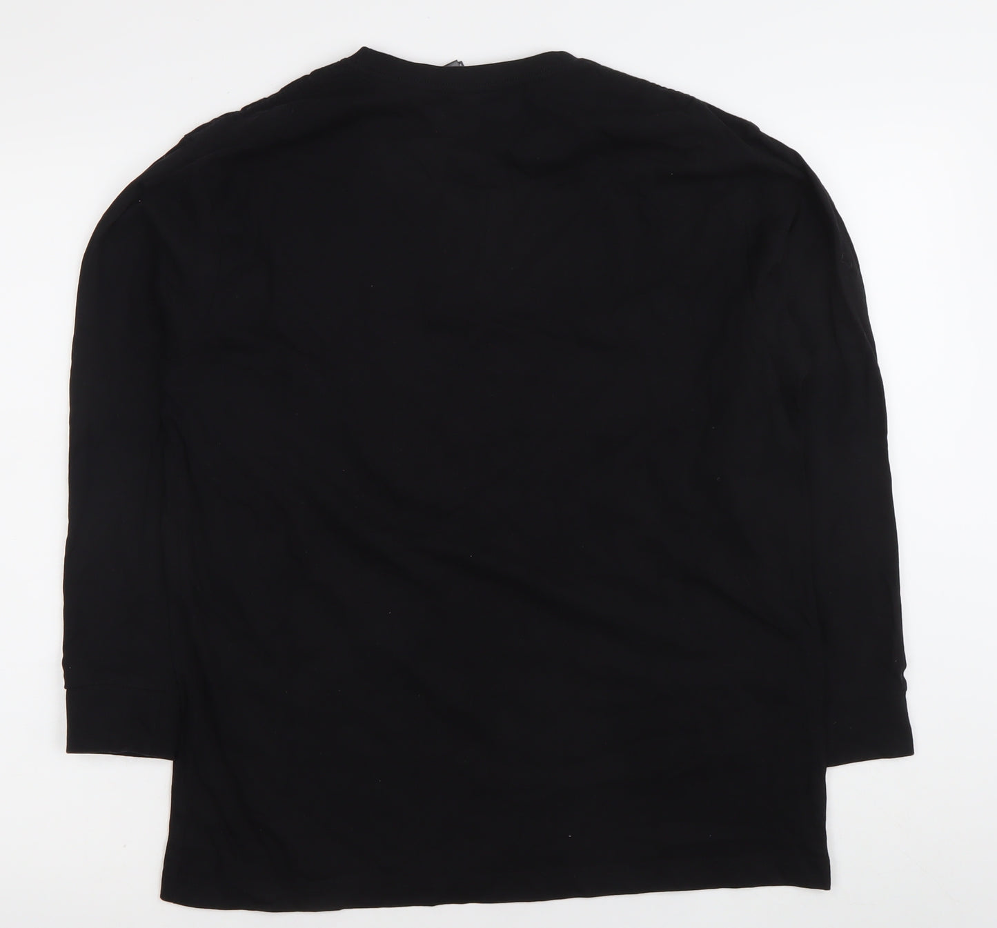 I & B Fashion Unisex Black Melbourne Print Long Sleeve Cotton T-Shirt M