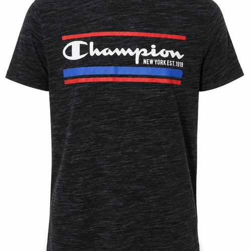 Champion Men's Black Medium Graphic Crew Neck Short Sleeve T-Shirt