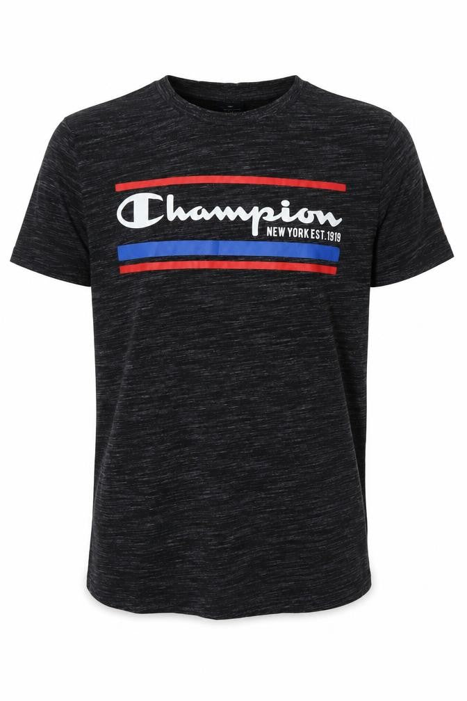 Champion Men's Black Medium Graphic Crew Neck Short Sleeve T-Shirt