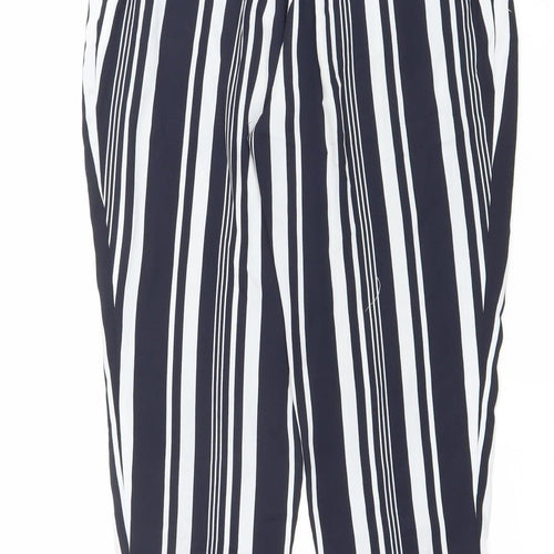 Zara Basic Womens Black White Striped Trousers Size L