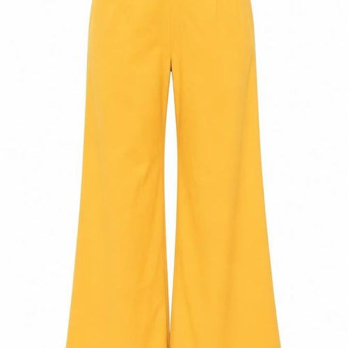 Love & other things Women's Yellow Wide-Leg Polyester High Rise Trousers Size S