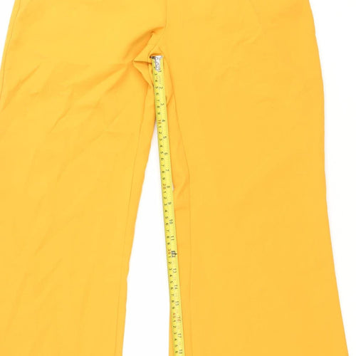 Love & other things Women's Yellow Wide-Leg Polyester High Rise Trousers Size S