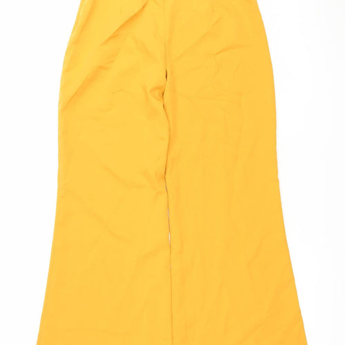 Love & other things Women's Yellow Wide-Leg Polyester High Rise Trousers Size S