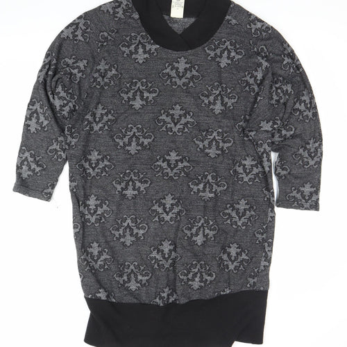 Clockhouse Women’s Grey Damask Knit Shift Dress Size 14