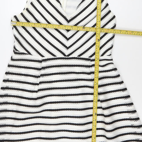 Dorothy Perkins Womens Black White Striped A-Line Dress Size 14