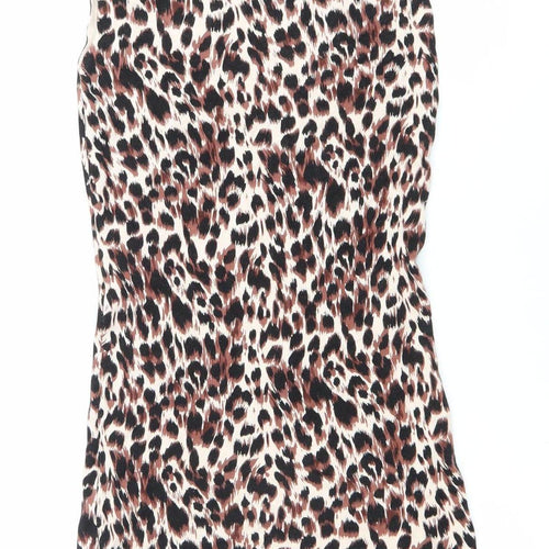 Zara Women’s Leopard Print Bodycon Dress Size 8 Sleeveless Short