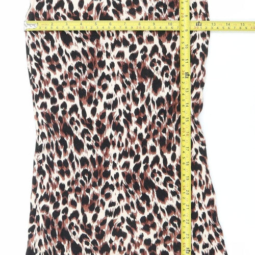 Zara Women’s Leopard Print Bodycon Dress Size 8 Sleeveless Short