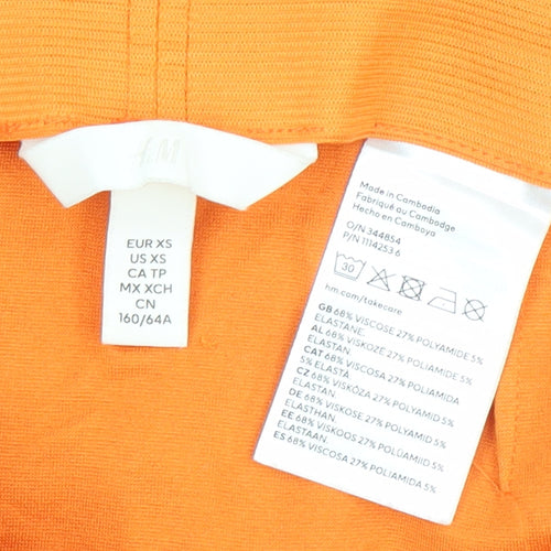 H&M Women’s Orange XS High Rise Pencil Skirt