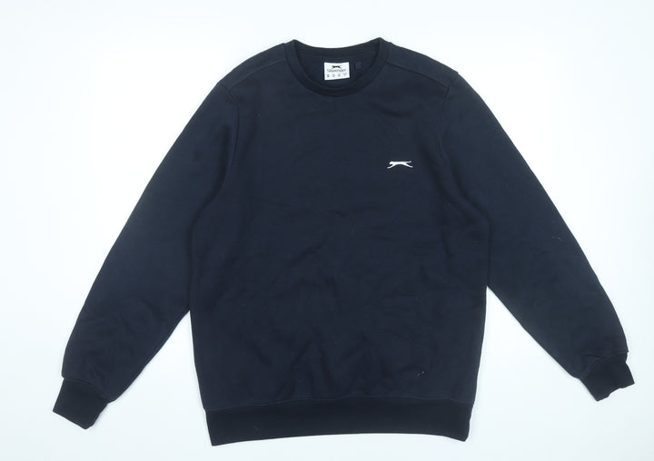Slazenger Mens Black M Pullover Sweatshirt Crew Neck Logo