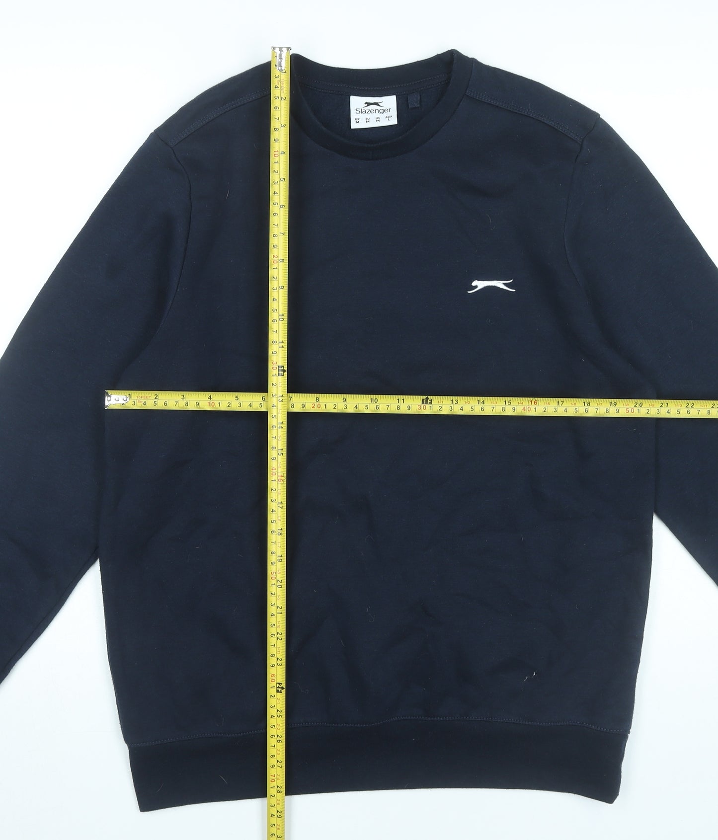 Slazenger Mens Black M Pullover Sweatshirt Crew Neck Logo
