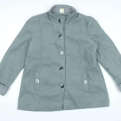 Anne De Lançay Womens Grey Mid-Length Overcoat M Classic Buttoned