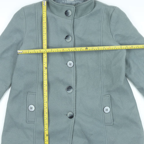 Anne De Lançay Womens Grey Mid-Length Overcoat M Classic Buttoned