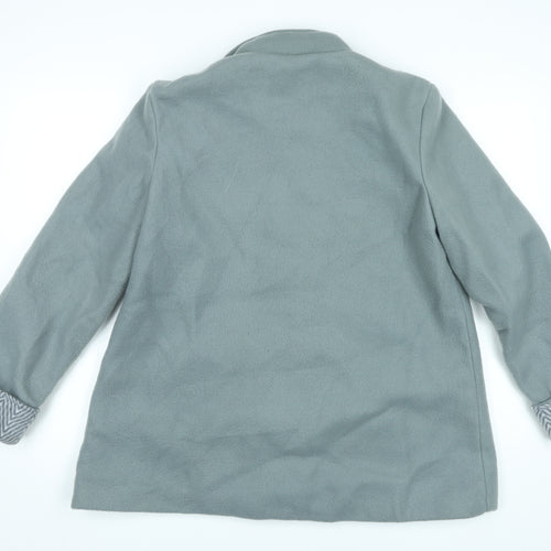 Anne De Lançay Womens Grey Mid-Length Overcoat M Classic Buttoned