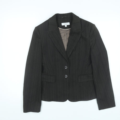Next Womens Black Pinstripe Blazer Size 12 Tailored Jacket
