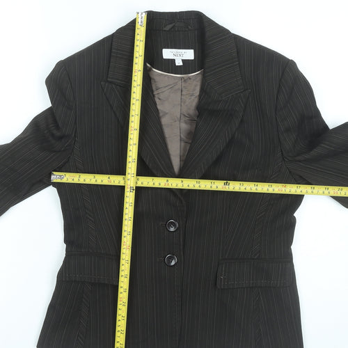 Next Womens Black Pinstripe Blazer Size 12 Tailored Jacket
