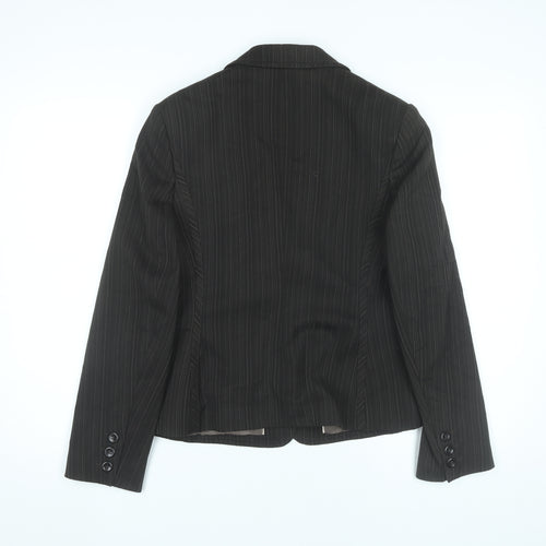 Next Womens Black Pinstripe Blazer Size 12 Tailored Jacket