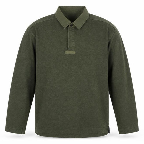 Hawkshead Men’s Green Long Sleeve Polo Shirt L Regular Fit