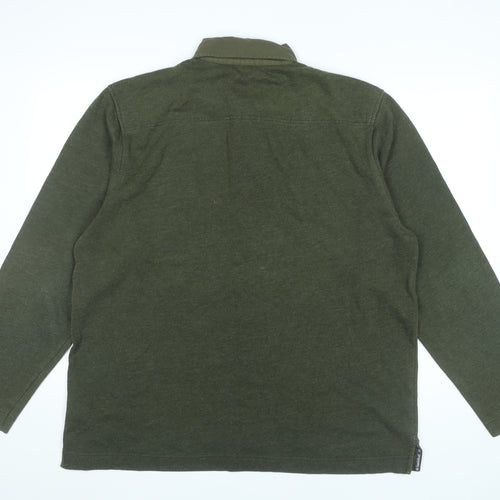 Hawkshead Men’s Green Long Sleeve Polo Shirt L Regular Fit