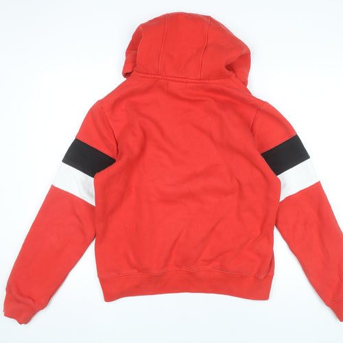 Macron Men’s Red Pullover Hoodie M Stoke City Football Logo Fleece