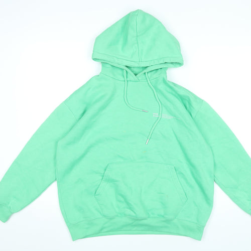 Boohoo Women’s Green Pullover Hoodie Small Regular Fit Cotton Blend