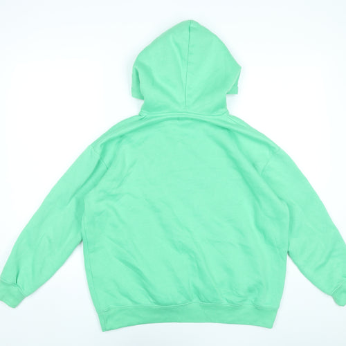 Boohoo Women’s Green Pullover Hoodie Small Regular Fit Cotton Blend