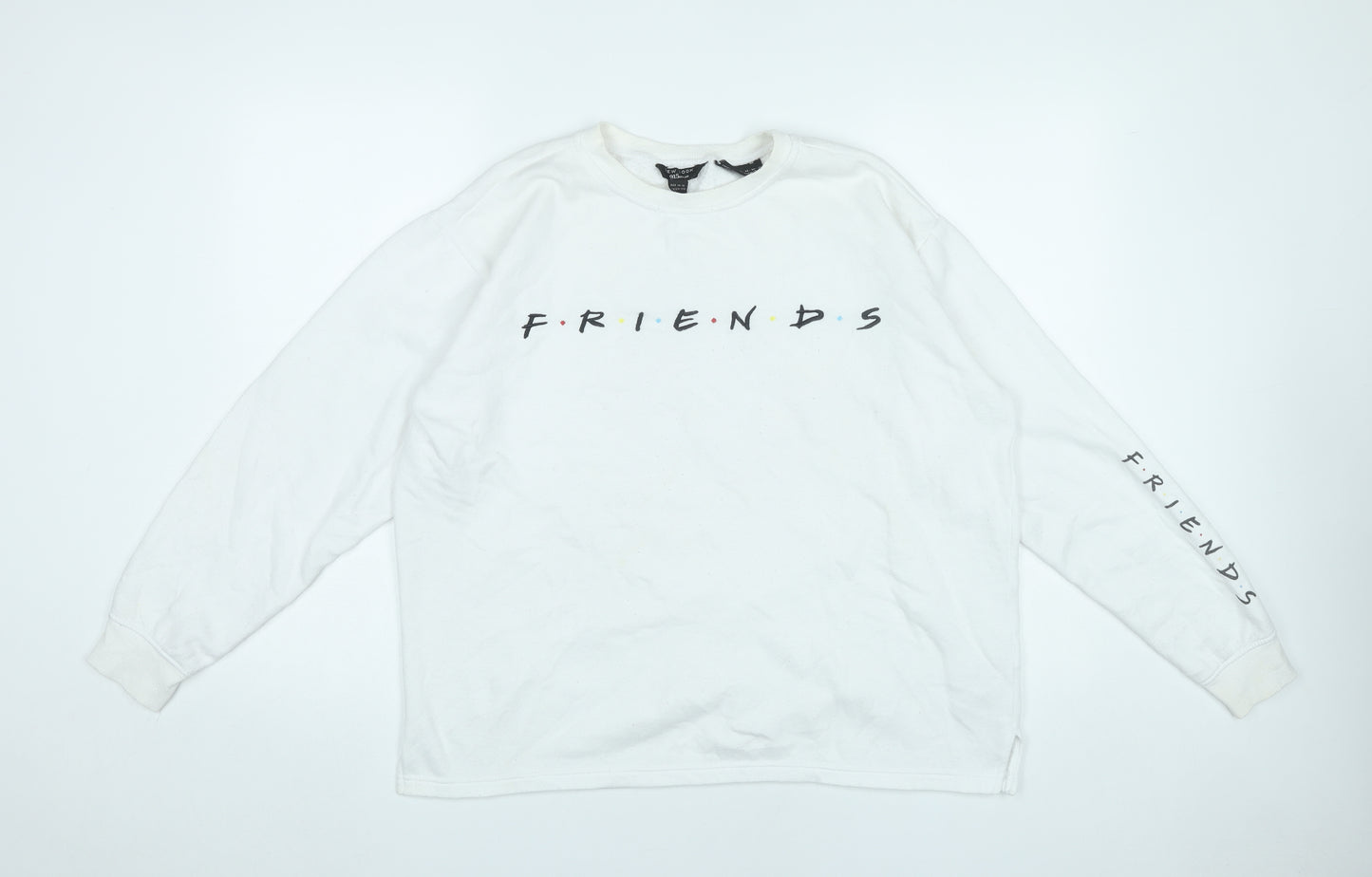 New Look Girls White Friends TV Series Sweatshirt Age 14-15 Pullover