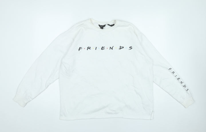 New Look Girls White Friends TV Series Sweatshirt Age 14-15 Pullover