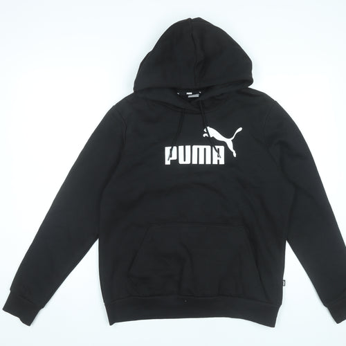 Puma Womens Black Pullover Hoodie Sweatshirt Size L Logo