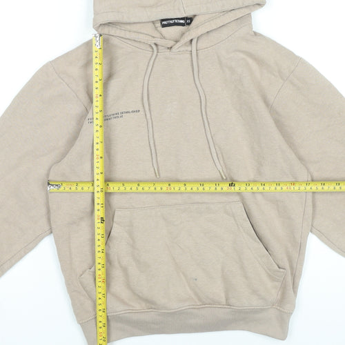 PrettyLittleThing Women’s Beige Pullover Hoodie XS Regular Fit