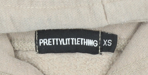 PrettyLittleThing Women’s Beige Pullover Hoodie XS Regular Fit