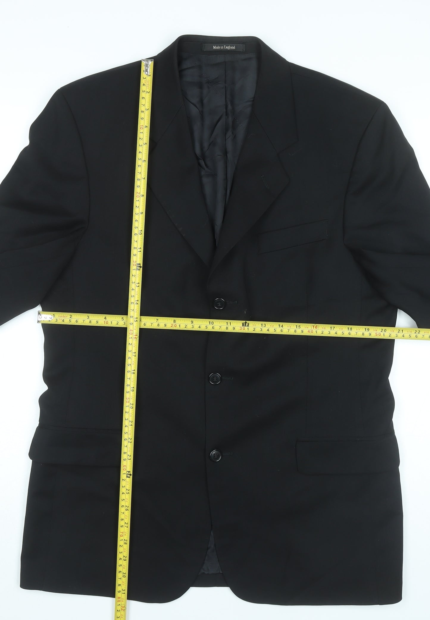 Pierre Cardin Men’s Black Wool Blazer Jacket 40 Chest Classic Fit