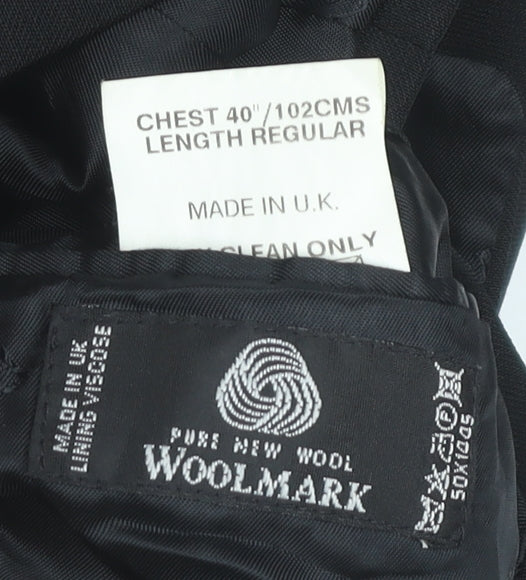 Pierre Cardin Men’s Black Wool Blazer Jacket 40 Chest Classic Fit