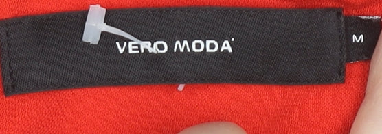 Vero Moda Women’s Red Floral Shift Dress Size M Knee Length Long Sleeve