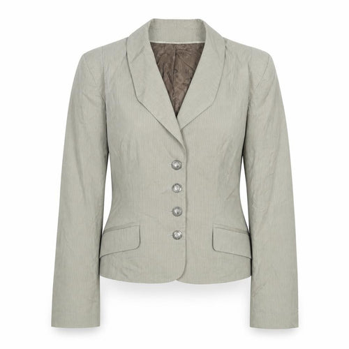 Roni Zilkha Women Beige Pinstripe Blazer Jacket Size 12