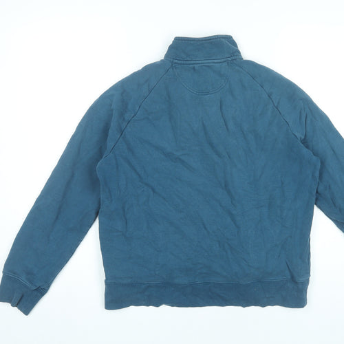 Marks and Spencer Women’s Blue 1/2 Zip Sweatshirt Medium 38-40" Cotton Casual