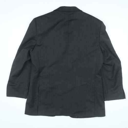 Centaur Men’s Black Pinstripe Wool Blend Blazer Jacket 40 Short Classic Formal