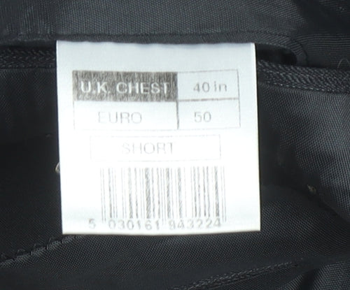 Centaur Men’s Black Pinstripe Wool Blend Blazer Jacket 40 Short Classic Formal