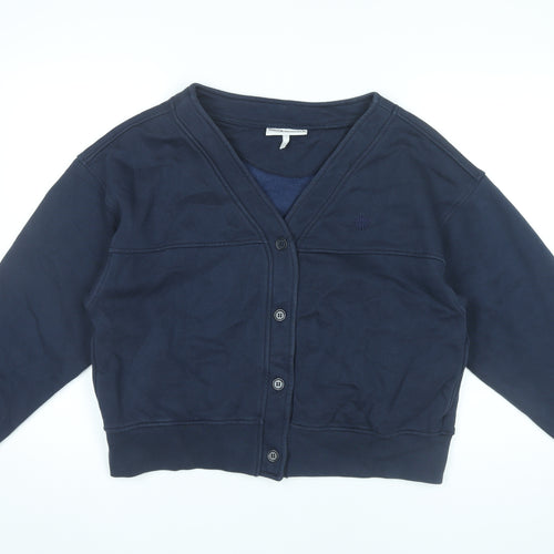 The Couture Club Women’s Blue V-Neck Cardigan Size 10 Cotton Blend