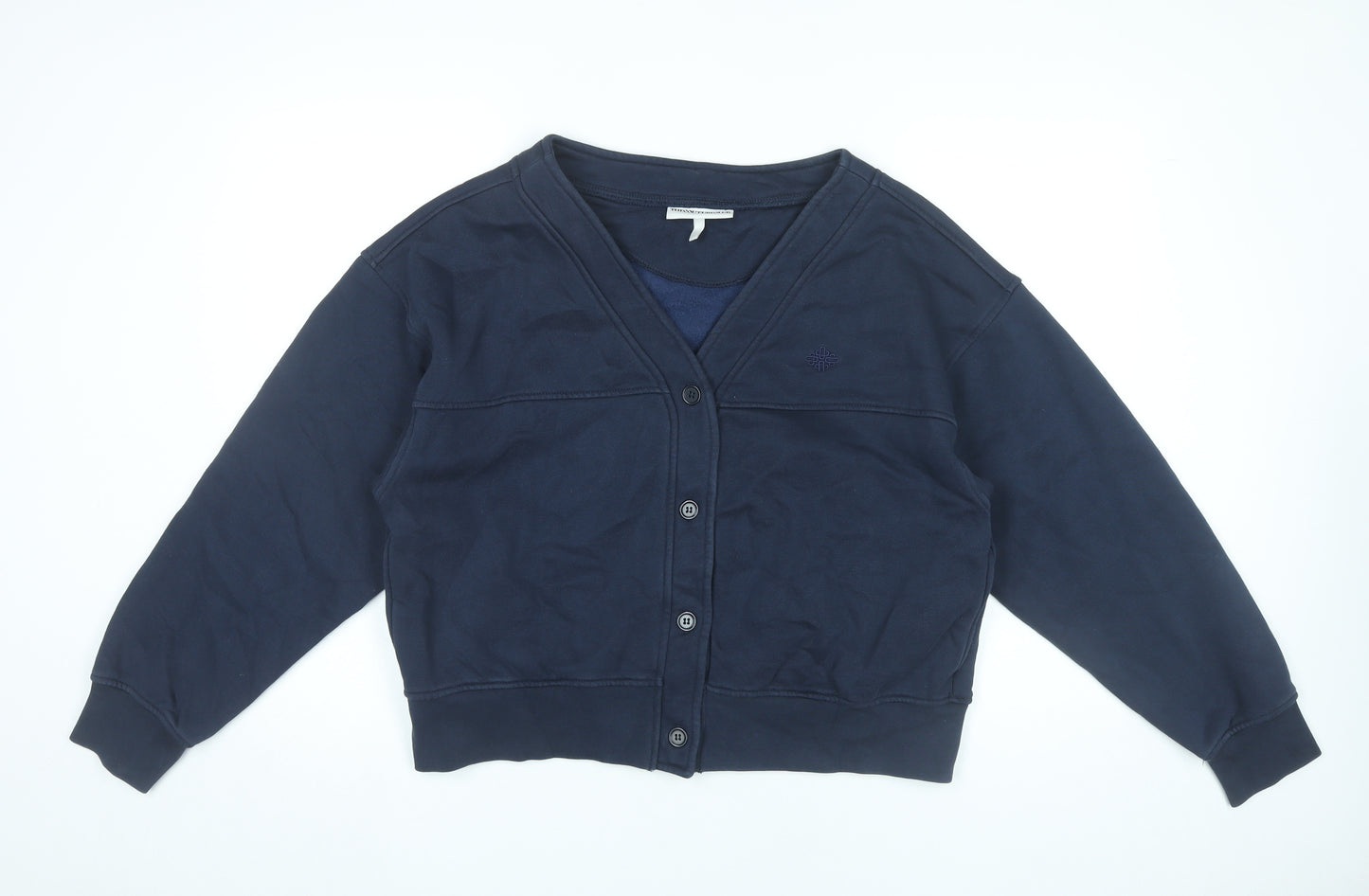 The Couture Club Women’s Blue V-Neck Cardigan Size 10 Cotton Blend
