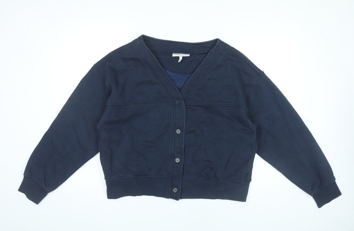 The Couture Club Women’s Blue V-Neck Cardigan Size 10 Cotton Blend