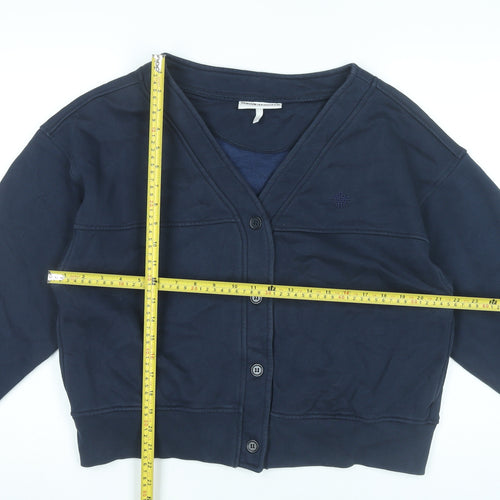 The Couture Club Women’s Blue V-Neck Cardigan Size 10 Cotton Blend