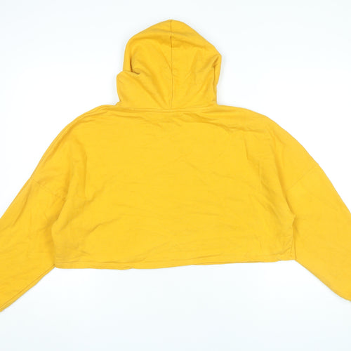 H&M Divided Women’s Yellow Hoodie L Hooded USA Print Pullover